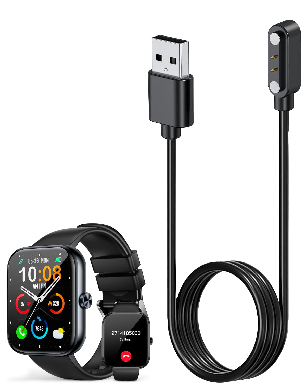 Amazon.com: YANMONGI Smart Watch Charger for MFVLP D16 3.3Ft/100cm